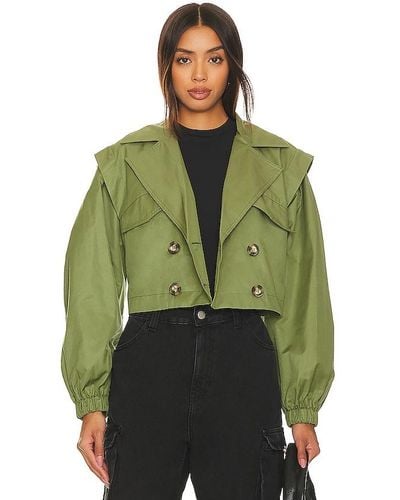 Free People X Revolve Looking Glass Trench Coat - Green