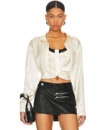 Alexander Wang Button Down With Integrated Cami - White
