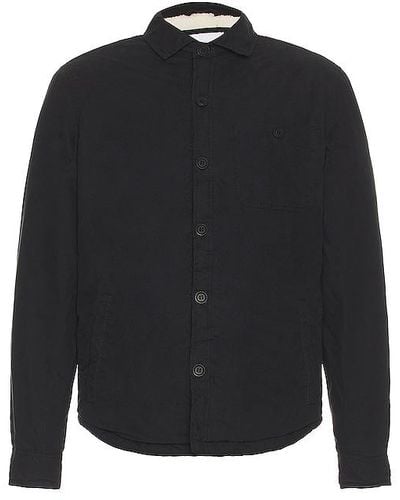 Onia Sherpa Lined Cotton Shacket - Black