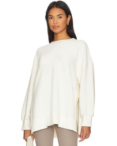 Varley Mae Longline Sweatshirt - White