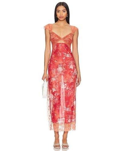 Free People X intimately fp suddenly fine maxi slip - Rojo