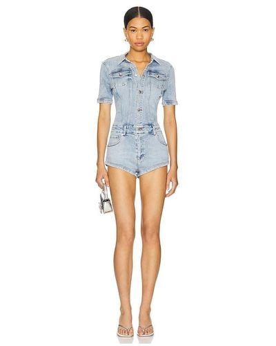 SER.O.YA Judith Vintage Stretch Romper - Blue