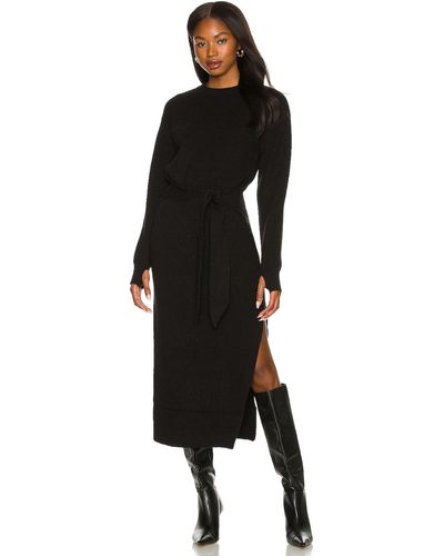 LPA Long Sleeve Ribbed Dress - ブラック