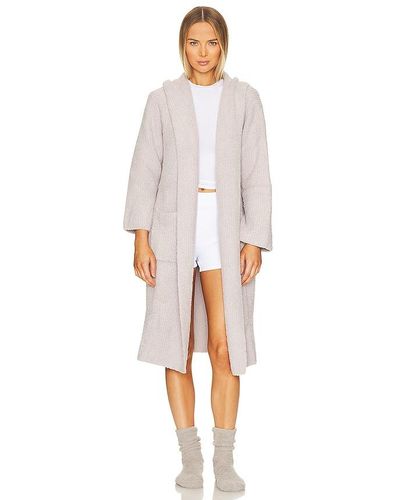 Barefoot Dreams Cozychic Ribbed Hooded Robe - White
