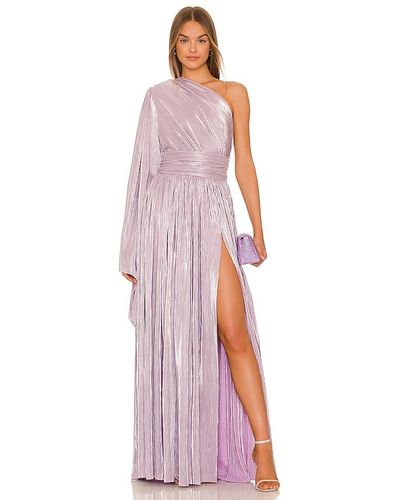 Bronx and Banco Florence One Shoulder Gown - Purple