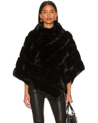 Adrienne Landau Faux Fur Wrap - Black