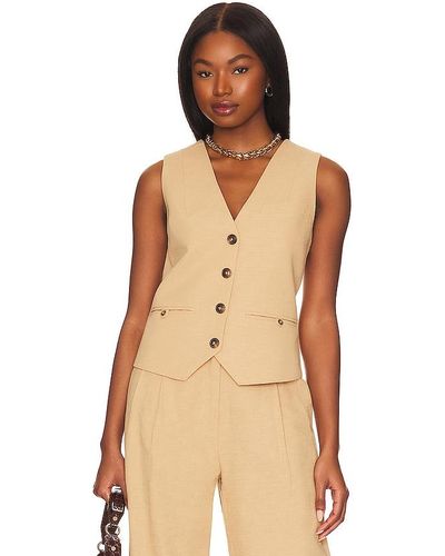 Shona Joy Akua Oversized Tailored Vest - Natural
