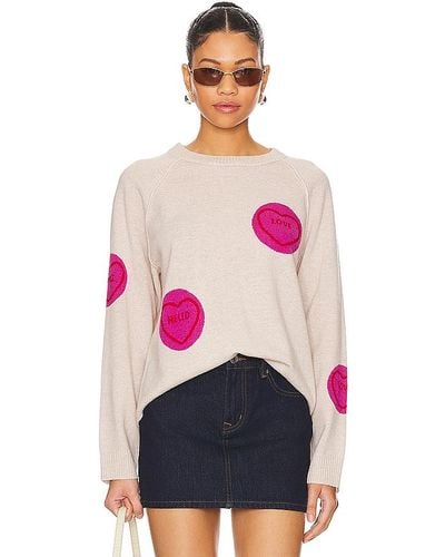 Jumper 1234 All Over Love Hearts Sweater - Pink