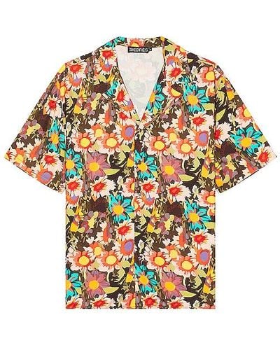 Siedres X Fwrd Mandarin Collar Short Sleeve Shirt - Multicolour