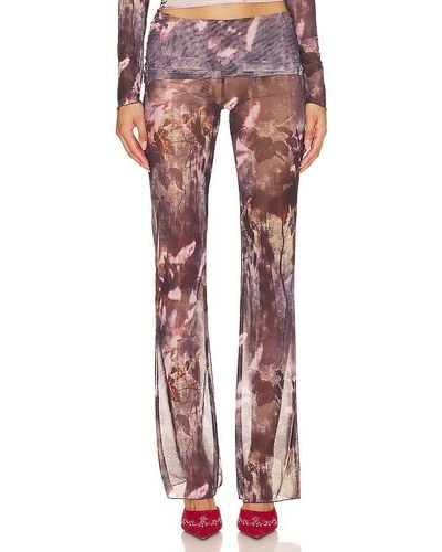 Jaded London Printed Fold Over Trousers - Red