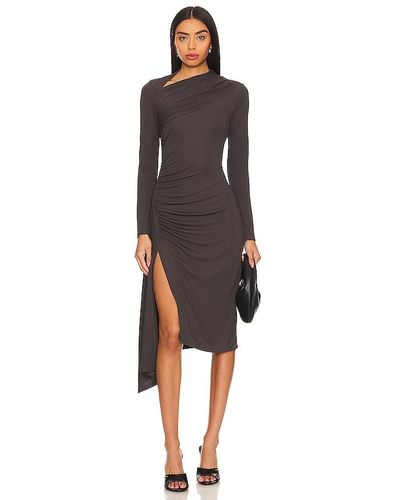 Enza Costa Matte Jersey Slash Dress - Black