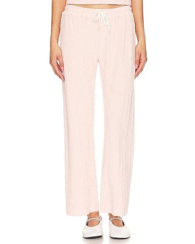 Monrow PANTALON CROPPED DIAMOND TERRY CLOTH - Rose