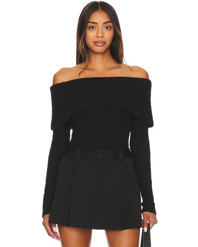 Central Park West Gwyneth Off-shoulder Sweater - Black