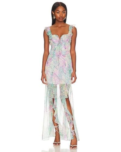 LPA Daniella Flutter Maxi Dress - White