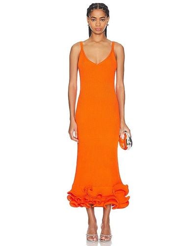 AMUR Dray Midi Dress - Orange