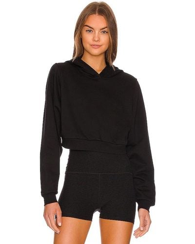 Alo Yoga Cropped Go Time Padded Hoodie - Black