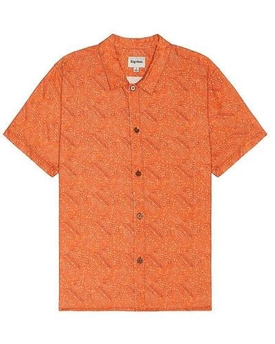 Rhythm Adia Paisley Shirt - Orange