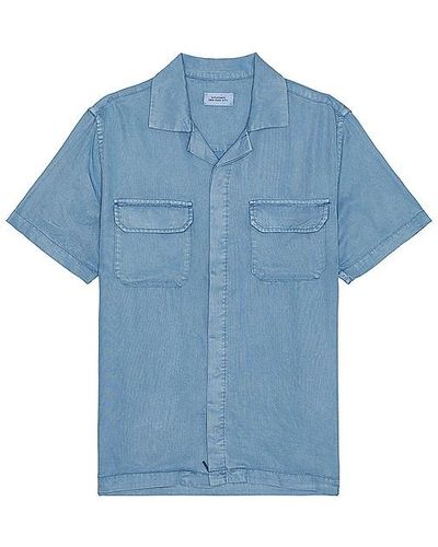 Saturdays NYC Gibson Pigment Dyed Short Sleeve Shirt - Blue