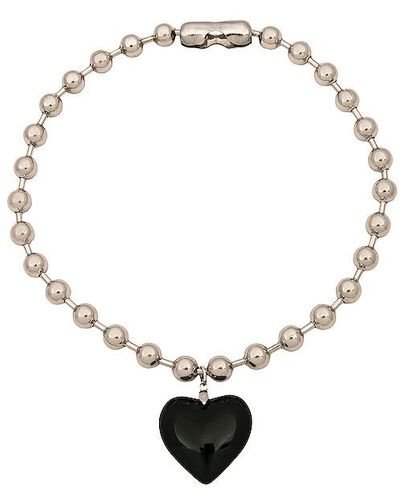 Amber Sceats Oversized Heart Necklace - Metallic