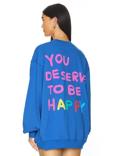 The Mayfair Group You Deserve To Be Happy Crewneck - Blue