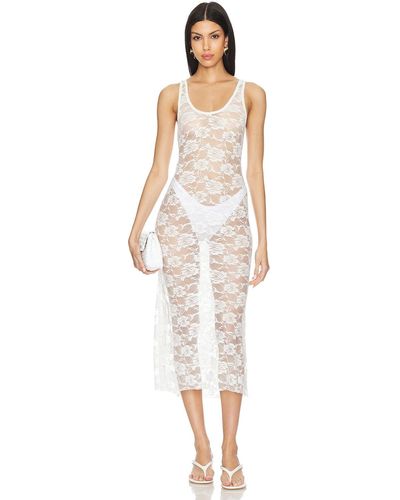 Indah Amara Lace Midi Dress - ホワイト