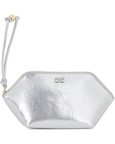 Ganni Bou Zipped Clutch - White