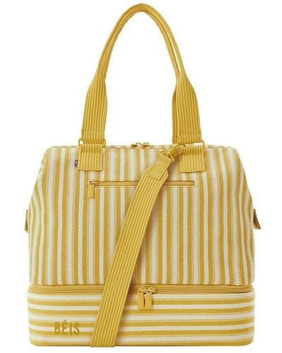 BEIS The Summer Stripe Mini Weekend Bag - Yellow