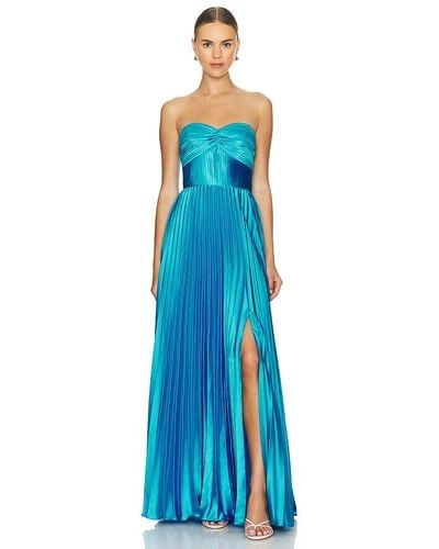 AMUR Stef Pleated Gown - Blue