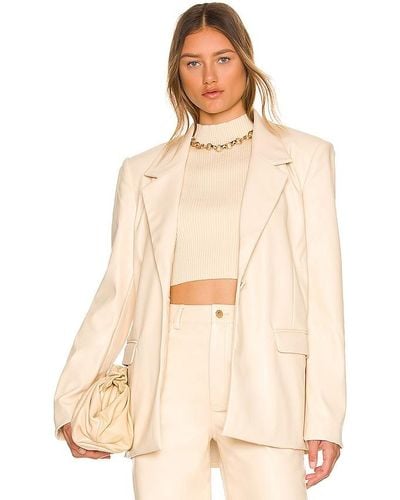 WeWoreWhat Faux Leather Blazer - Natural