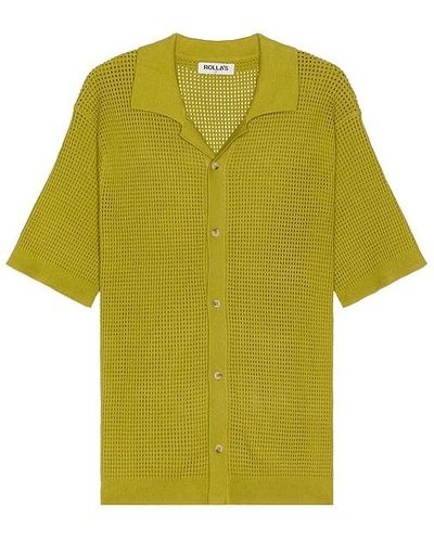Rolla's Bowler Grid Knit Shirt - Yellow