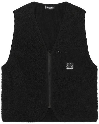 Pleasures Infinite Sherpa Fleece Reversible Vest - Black