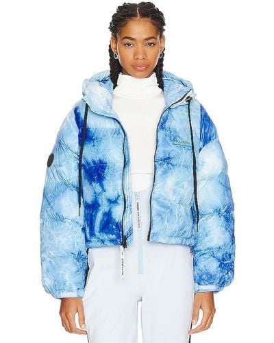 White/space Cropped Puffer Jacket - Blue