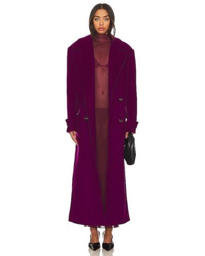 Camila Coelho Agatha Double Breasted Coat - Purple