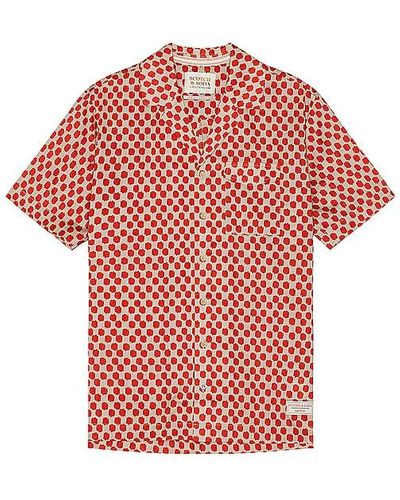 Scotch & Soda Printed Short Sleeve Shirt - Red