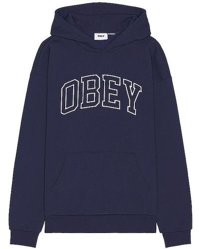 Obey Institute Extra Heavy Hoodie - Blue