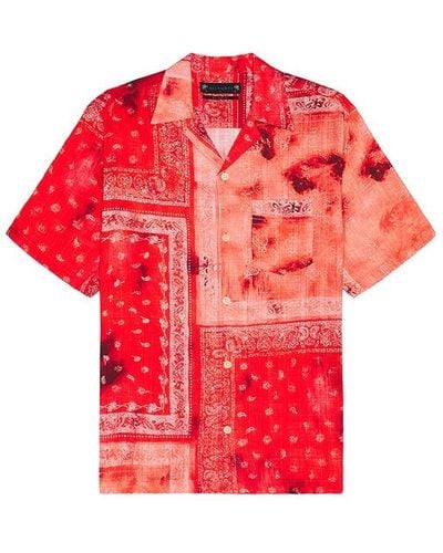 AllSaints Tijuana Short Sleeve Shirt - Red