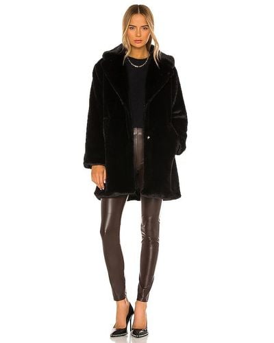 Lamarque Linnea Faux Fur Coat - Black