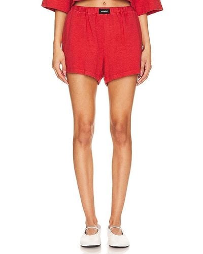 Monrow SHORT GYM FRENCH TERRY - Rouge