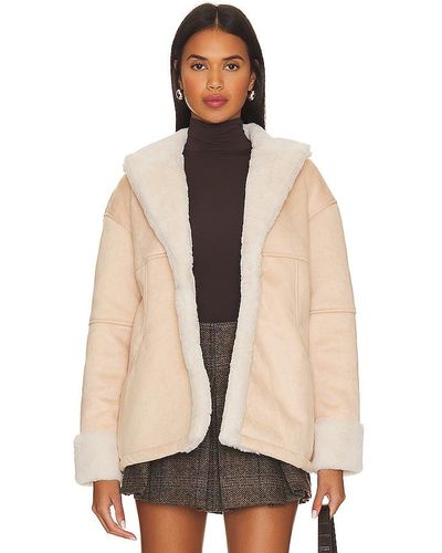 Lovers + Friends Elise Faux Shearling Coat - Natural