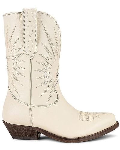 Golden Goose Wish Star Low Embroidery Boot - White