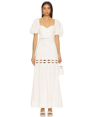 Shona Joy Julieta Scallop Cut Out Maxi Dress - White