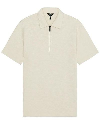 Good Man Brand Short Sleeve Zip Polo - White