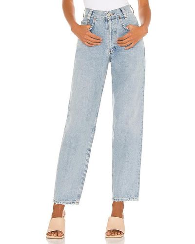 Agolde High Rise Tapered Baggy Jean - Blue