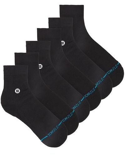 Stance Icon Quarter 3 Pack Socks - Black