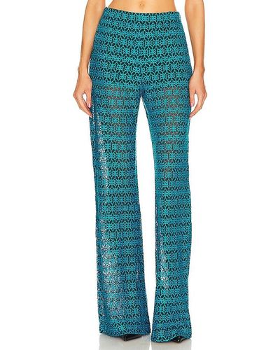 RTA Embroidered Flare Pant - Blue