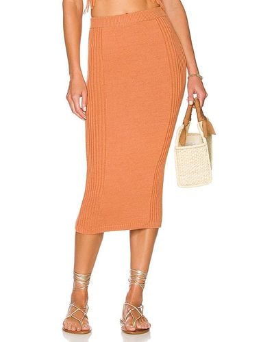 Tularosa Marco Knit Midi Skirt - Orange