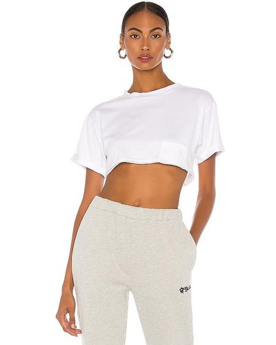 h:ours Super Cropped Pocket Tee - White