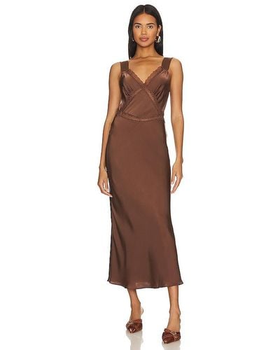 Bardot Emory Lace Slip Dress - Brown