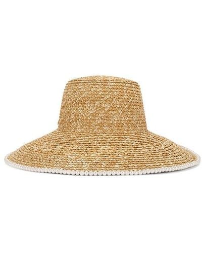 Lele Sadoughi Pearl Edge Hat - Natural
