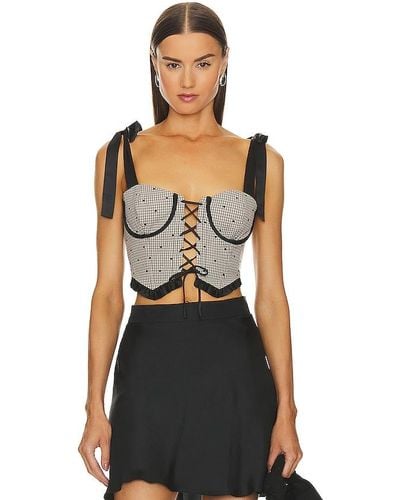 MAJORELLE Lyla bustier top - Negro